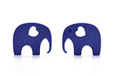 Woombie Chewlery Teether Toy Elephant Navy [並行輸入品]