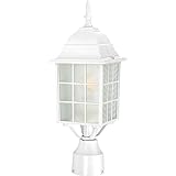 Nuvo Lighting 60/4907 Adams One Light Post Lantern 100 Watt A19 Max. Frosted Glass White Outdoor Fix