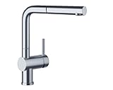 Blanco 441197 Linus Pullout Kitchen Faucet, Satin Nickel [並行輸入品]
