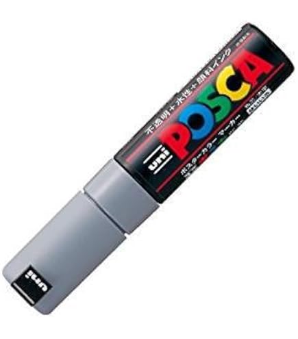 Amazon | 三菱鉛筆 水性サインペン ユニ ポスカ 中字丸芯 灰色 PC5M.37