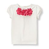 (ジャニーアンドジャック)JANIE AND JACK ホワイト×ピンクフラワー モチーフ パフスリーブ Tシャツ 3-6M/60-65cm [並行輸入品]