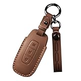 [ZANEKO] 新型 エクストレイルキーケース適合日産アリア キーカバーサクラスマートキーケース本革 2ボタン(ブラウン)