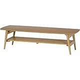 北欧風 リビングテーブル/ダイニングテーブル 【幅120cm 収納棚付き】 ナチュラル 木製脚付き 『ルレーヴェ』