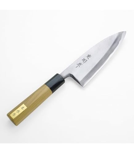 Amazon | 源明利 出刃包丁 青二鋼 165mm ボカシ仕上 水牛桂蝋引柄 | 澤