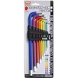 （業務用2セット）TRAD カラー六角レンチセット/作業工具 【エキストラロングタイプ/9個入】 SR-SHL9C 〔業務用/DIY用品/日曜大工/スパナ〕