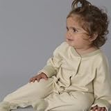 アトピーの子も安心　100％オーガニックコットン：長袖カバーオール　グリーンティ　（6-12か月）