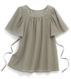 【アウトレット】エンジェリーベ　バタフライチュニックトップ（フリーサイズ　ミストラルカーキ）《春夏商品》　フリーミストラルカーキ