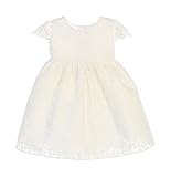 Sweet Kidsクラシック花柄刺繍オーガンジー幼児フラワーガールドレス( 6 – 24 m ) US サイズ: M カラー: ホワイト