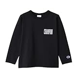 [チャンピオン] Tシャツ キッズ 長袖 丸首 綿100% Relax Fit グラフィックロゴプリント ロングスリーブポケットTシャツ CKSX407Z ブラック×グレー