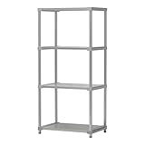 選べる幅サイズ31段階！軽量アルミ製 収納ラック4段 棚板奥行54cm 高さ180cm 幅バリエーション30cm～180cm (130cm)