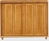 日本製 幅120cm ロータイプシューズボックス 完成品 (ナチュラル)