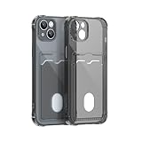 【 iPhone 15 Plus 用 ケース 黄変防止 】【落下衝撃吸収&背面カードポケット】iPhone 15 plus 用 ケース スマホケース 【柔らかくて頑丈な保護TPUを採用】 カード収納 背面ポケット TPUケース 軽量 スマホ 携帯ケース iphoneケース スマホカバー OTHERSIDE ブラック 388-ap-bk