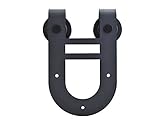 TMSブラックスチールスライド式EuropeanドアブラケットHorseshoeローラーハードウェア交換