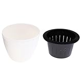 Fityle 植物ポット　水耕栽培　プランター　コットンロープ付き　自己給水　2層　PPプラスチック製　ラウンド　ホーム　ガーデン　オフィス　全4サイズ　 - 17x17x14cm