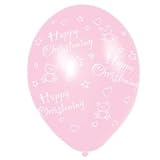 Pink & White Christening Latex Balloons by Shower My Baby