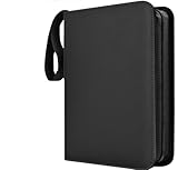 大容量 カードバインダー 400枚収納 カードファイル カードホルダー シールファイル 4ポケット トレカケース カードケース 防水PU素材 ハンドストラップ カード収納トレカ (ブラック, ミディアム)