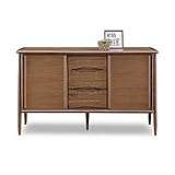 北欧風 幅130cm 脚付き キャビネット ブラウン