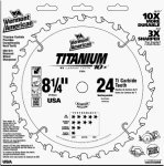 Vermont American 27823 5/8-Inch Arbor 8-1/4-Inch 24 Tooth Titanium Series Circular Saw Blade [並行輸入品]