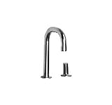 Whitehaus AEMLCM-SACHR Aeri 5 1/8-Inch Dual Hole Faucet with 360-Degree Stick Handle and Swivel Foun