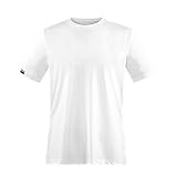 [Kozy More] クール 機能性 Tシャツ メンズ 撥水（疏水） 加工 接触冷感 UVカット 速乾 シャツ 消臭 メンズファッション 半袖Tシャツ スポーティー 夏服 ビジネス 肌着 Uネック ホワイト 白 LL - (日本サイズL相当)