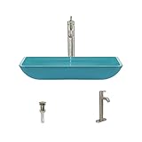 The MR Direct 640 Turquoise Brushed Nickel Bathroom 718 Vessel Faucet Ensemble (Bundle - 3 Items: Ve