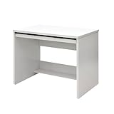 スライダー付き パソコンデスク ハイタイプ 省スペース ワークデスク シンプル デスク 机 ホワイト