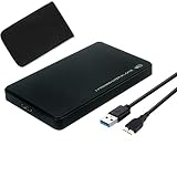 YFFSFDC USB3.0 2.5インチ HDD/SSDケース ポータブル外付けハードディスクケース SATA接続 7mm厚対応 5Gbps高速伝送 4TB容量対応 UASP対応 ブラック Windows/Mac/Linux/PS4/PS3/HDTV/XBox等対応 工具不要 簡単組み立てUSB3.0ケーブル付属
