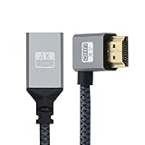 xiwai HDMI 1.4 Type A オス - A メス 延長ケーブル 90度 左角度 4K 60hz 3D HDMI エクステンダー ケーブル 15cm