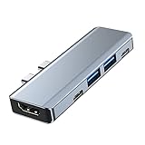 USB C ハブ 5IN2ハブ Macbook Air/Pro 専用 USB Type-C 変換アダプター ドッキングステーション PD急速充電対応 最大87W HDMI出力 USB3.0対応 2USB-Aポート HDMI出力ポート 4K対応 高速データ転送 軽量 コンパクト Macbook Pro 2016/2017/2018/2019/2020/2021/2022/2023、MacBook Air 2018/2019/2020/2022に対応 グレー