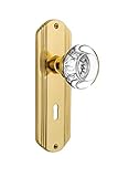 Nostalgic Warehouse Deco Plate with Keyhole Round Clear Crystal Glass Knob Mortise - 2.25 Polished B