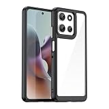moto g66j 5G / moto g66y 5G ケース『AFINER』新型 軽量 超薄型 TPU+PC 透明 カバー 専用 耐衝撃 衝撃吸収 指紋防止 擦り傷防止 レンズ保護 着脱簡単（ブラック）