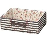 ちどり産業 花柄バスケット カラーボックス対応 ハーフタイプ ダークブラウン 13-04DBR