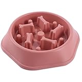 UNIBIZ 早食い防止 食器 犬 小型犬 ペットぼうる 猫 中型犬 皿 フードボウル お皿 ピンク 早食い 防止 ペット 犬えさいれ食器早食い防止 犬用ごはん皿 ご飯皿 小型犬 早食い 防止 高さ 台 小型犬用 猫 餌入れ