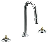 KOHLER K-7313-KE-CP Triton Widespread Lavatory Base Faucet with Rigid Connections and Vandal-Resista