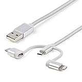 StarTech.com iPhone/スマホ対応マルチ充電チャージングケーブル 1m USB-A - lightning/USB Type-C/Micro-B USB2.0準拠 LTCUB1MGR