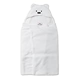 MomRevo クマさん 2way マシュマロ ブランケット フード付き ホック付き 柔らか おくるみ タオル 軽量 吸水性 ふわふわ m001 ホワイト