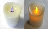YouBinYa 炎 が 揺れる LED キャンドル ライト ろうそく 白 ホワイト 癒し ゆらぎ ロウソク クリスマス S M L の 3 サイズ から 選べる (S サイズ 10cm / 象牙白 
