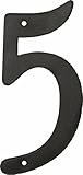 HIllman 841626 4-Inch Nail-On Black Die Cast Aluminum House Number 5 [並行輸入品]