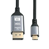 Cablecc USB5.0 Type C USB-C 16K 8K USB4 ソース - DisplayPort DP ディスプレイ オス HDTV ケーブル ノートパソコンモニター用 2.0m