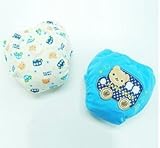 トレーニングパンツ80cm　４層吊り式　２枚組　ファンシーなくまさん柄
