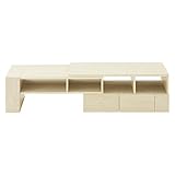 自由に組み替え 伸縮 テレビ台 ローボード テレビラック ローデスク テレビボード パソコンデスク ホワイト