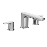 Moen T935 Rizon Two-Handle Low Arc Roman Tub Faucet Trim without Valve, Chrome [並行輸入品]