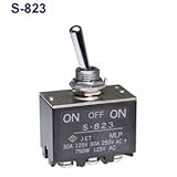 NKKスイッチズ S-823 ２極双投　端子ねじ　電流容量抵抗負荷ＡＣ１２５Ｖ　３０Ａ　大電流用小形トグルスイッチ