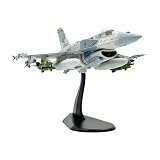 LOL-FUN 1/72スケール F-16F 飛行機 リアルな飛行機 ベース航空機付き 金属合金戦闘機モデル 寝室 オフィス 家庭用装飾品