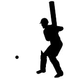 Cricket壁デカールステッカー5 – デカールステッカーと壁画子供少年少女の部屋、寝室。クリケットボールスポーツインド壁アートの装飾 – クリケットシルエット、ホーム装飾壁画 12 in. (7.