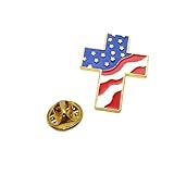 EverVanz アメリカ 国旗 ピンバッジ 1PCS バタフライクラッチ ピンバッチ 合金製 ピンバッチ ピンズ America flag pin 米国 P0024