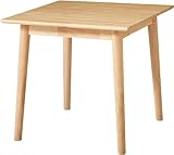 ダイニングテーブル ラバーウッド無垢材 2人用 80×80×75cm 天然木 北欧 シンプル 正方形 カフェテーブル パソコンデスク 作業台（ナチュラル）