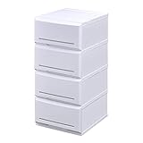 《2個セット》 収納チェスト インテリアチェストP350-4 4段 幅35×奥行45×高さ74.9cm (W) ホワイト