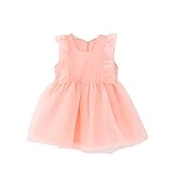 【子供ドレス部屋】 シフォンワンピース ピンク ベビーワンピース プリンセス 結婚式 誕生日 キッズワンピース フォーマルドレス (80cm)