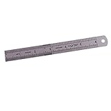 Sharplace 　スチール　ルーラー　　直定規　測定　 直線定規　デュアルサイド　全３サイズ　インチとメートル法 - 15cm